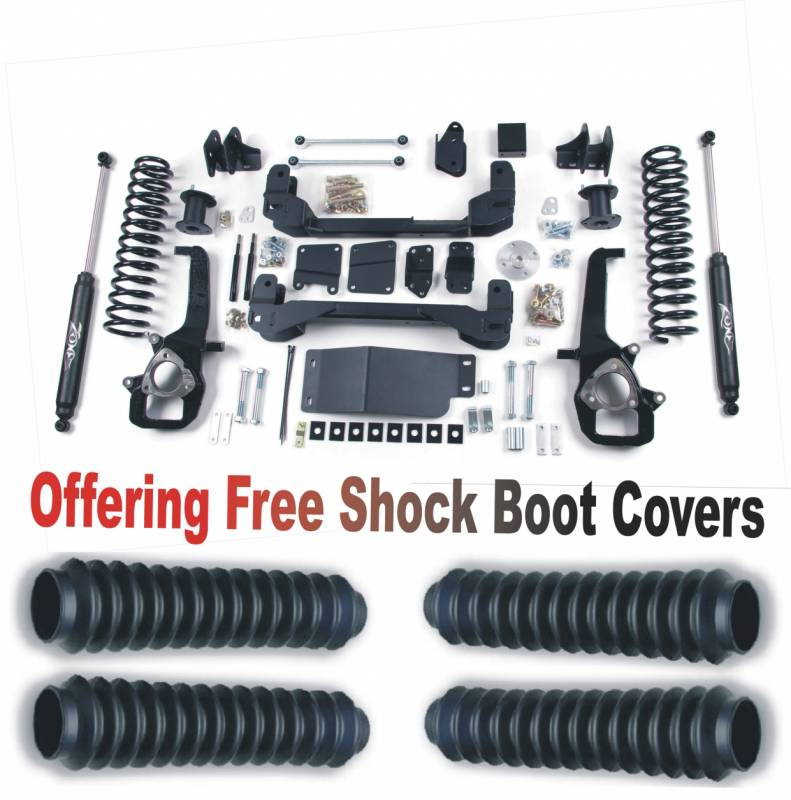 Zone OffRoad 2012 Dodge Ram 1500 6in front 3in Rear Suspension Lift Kit With Free Boot Protectors ZOND19N