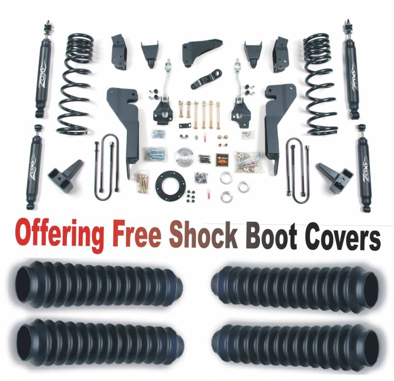 Zone OffRoad 2003-2007 Dodge Ram 2500 8in Suspension System With Free Shock Boot Covers ZOND25N 4in Axle-Dsl