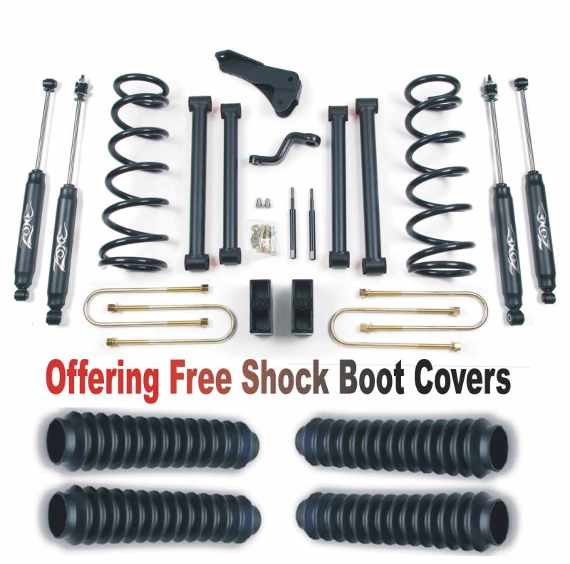 Zone OffRoad 2003-2007 Dodge Ram 2500 3500 5in Suspension System With Free Boot Protectors ZOND8N 3-7/8 Axle