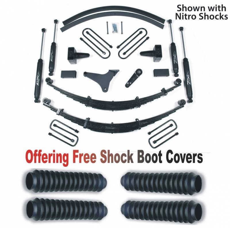 Zone OffRoad 2000-2004 Ford F250 6in Suspension System With Free Boot Protectors ZONF42N