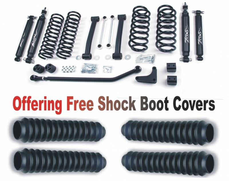 Zone OffRoad 1999-2004 Jeep Grand Cherokee WJ 4in Suspension System With Free Boot Protectors ZONJ17N