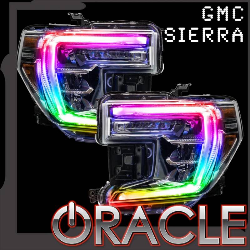 Oracle Lighting 2019-2021 GMC Sierra ColorSHIFT No Controller RGB+W Headlight DRL Upgrade Kit 1287-334