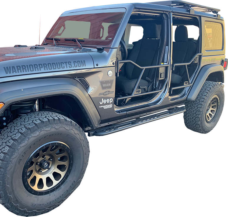 Warrior 2018-2019 Jeep Wrangler JL JLU 2020 Jeep Gladiator JT Front Adventure Tube Doors With Paddle Handles 6773