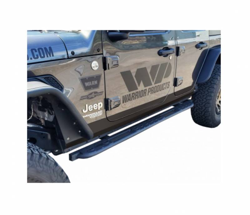 Warrior 2018-2021 Jeep Wrangler JLU Side Plates Smooth Black Steel Finish S6922