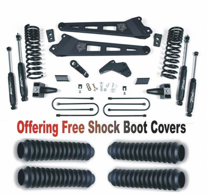 Zone OffRoad 2013-2018 Dodge Ram 3500 4WD GAS 5.5in Radius Arm Suspension System With Free Boot Protectors ZOND67N