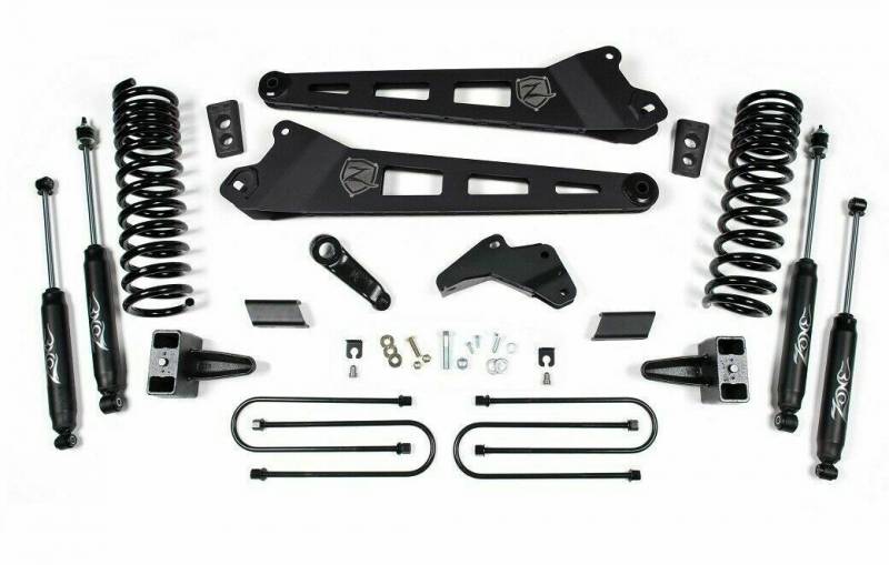 Zone OffRoad 2013-2018 Dodge Ram 3500 4WD GAS 5.5in Radius Arm Suspension System With Free Boot Protectors ZOND67N