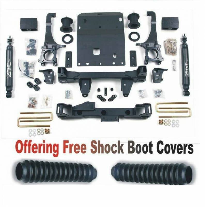 Zone OffRoad 2005-2015 Toyota Tacoma 6in Front 4in Rear Lift Kit with Nitro Shocks and Free Boot Protectors ZONT3N