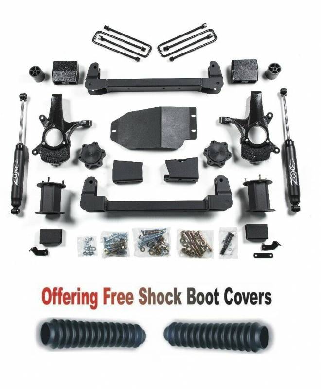 Zone OffRoad 2007-2013 Chevrolet Silverado GMC Sierra 1500 6.5in Lift System With Free Boot Protectors ZONC40N