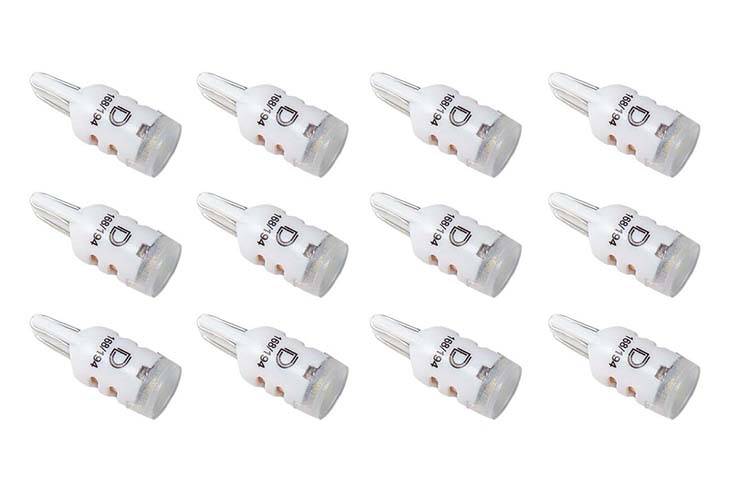 Diode Dynamics 1980-1993 Ford Mustang 194 LED Bulb HP5 LED Natural White Set of 12 Universal DD0028TW