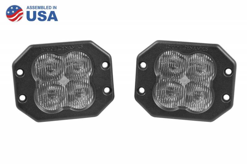 Diode Dynamics Worklight SS3 Sport White SAE Fog Flush Pair Universal DD6202P