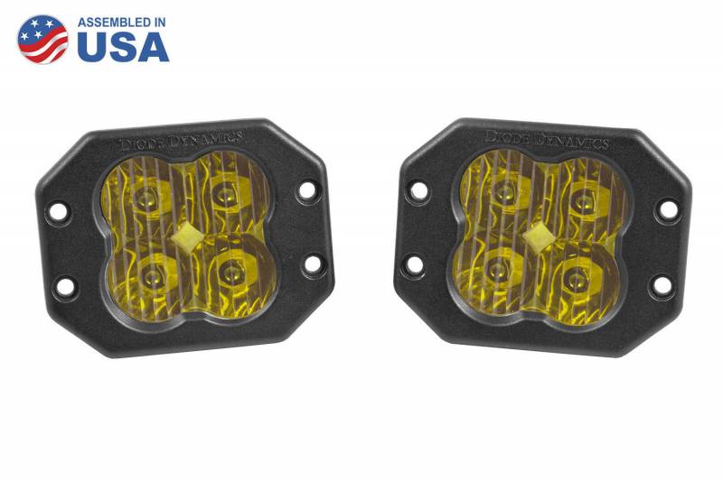 Diode Dynamics Worklight SS3 Sport Yellow Driving Flush Pair Universal DD6204P