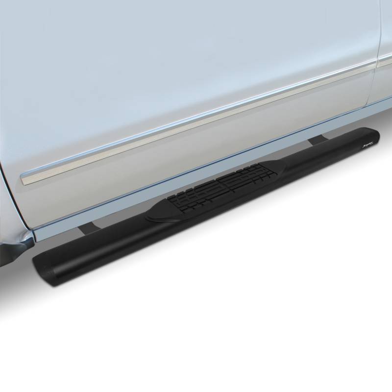 Raptor Series 2019-2021 Ford Ranger Crew Cab 5 Inch Black Textured Aluminum Slide Track Oval Running Boards 2003-0377BT