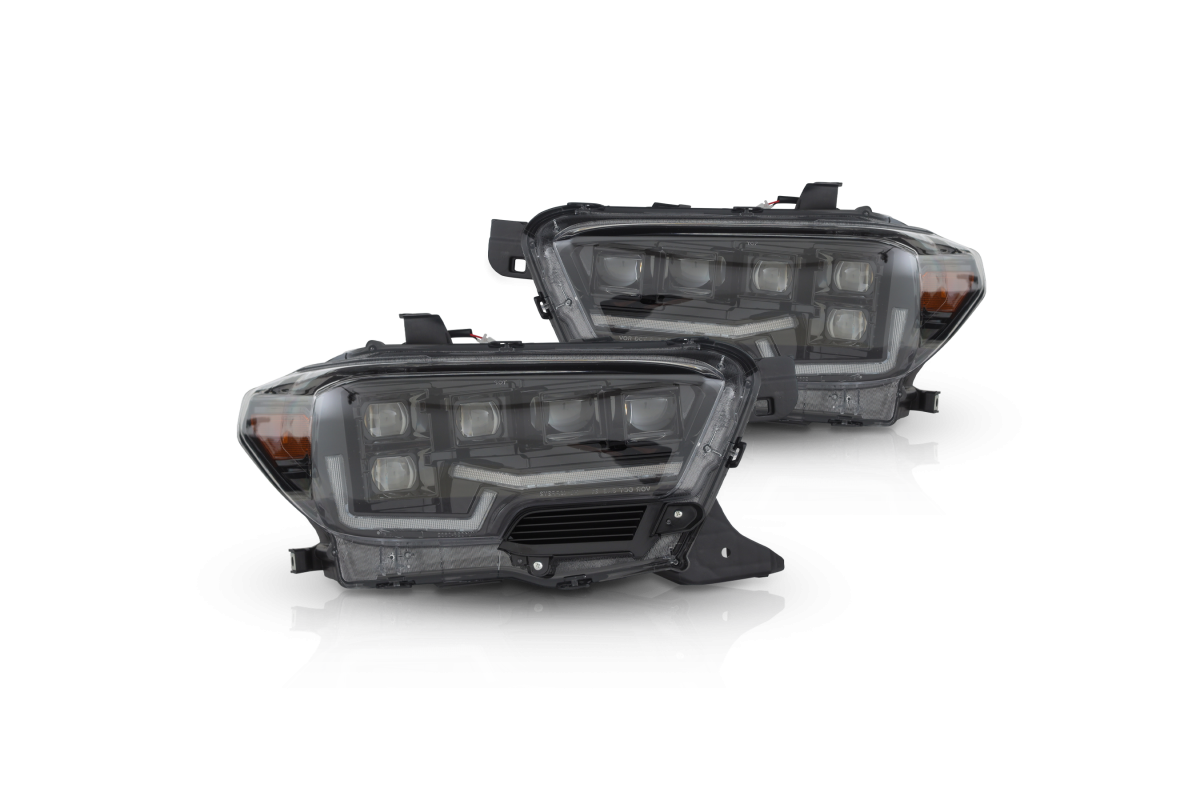 Attica 2016-2024 Toyota Tacoma Rogue Series Head light Full LED high Low beam Sequentail Clear Black CHATT0682-BC-SQ