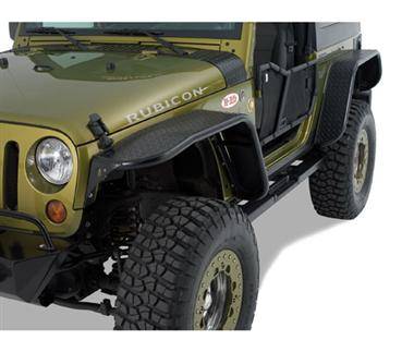 Warrior 2007-2012 Jeep JK Wrangler Rubicon 2dr  Rear Tube Flares Black diamond plate 7312PC