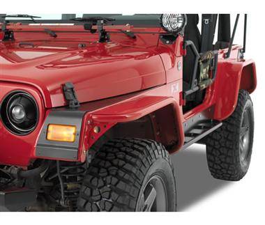 Warrior 2007-2012 Jeep JK Wrangler Rubicon 2dr  Rear Tube Flares steel Black powder coat S7312