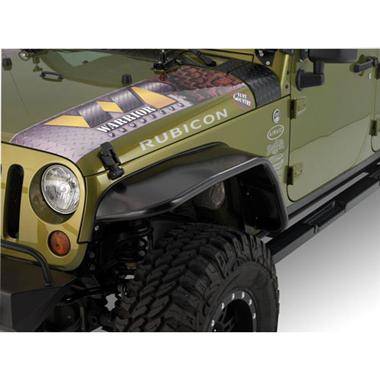 Warrior 2007-2015 Jeep JK Wrangler Rubicon Unlimited Front Tube Fender Flares Black diamond plate 7314PC