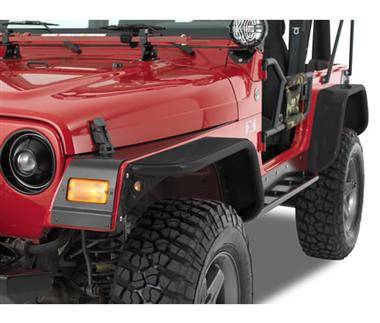 Warrior 1997-2006 Jeep TJ Wrangler Rubicon Unlimited  Front Tube Flares Black diamond plate 7301PC