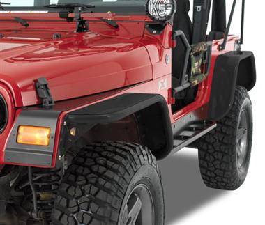 Warrior Jeep YJ Wrangler Front Tube Flares With Steel Top Black Powder Coat S7321