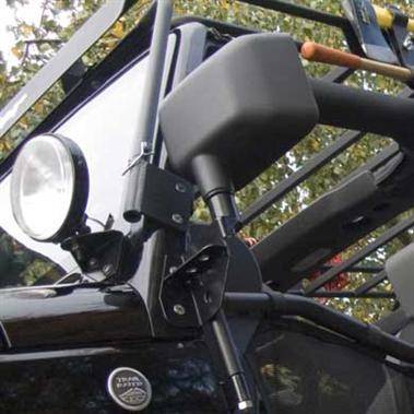 Warrior 2007-2012 Jeep JK Wrangler Rubicon Unlimited 2dr 4dr  Windshield Hinge Light Brackets Black powder coat 1517