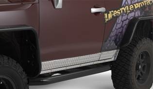 Warrior 2007-2012   Toyota FJ Cruiser Side Plate Black Powder Coat Diamond Plate 3900PC