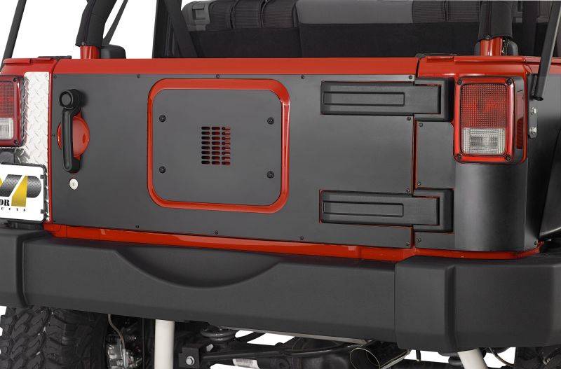 Warrior 2007-2012 Jeep JK Wrangler Rubicon Unlimited 2dr 4dr  Tailgate Cover Outer Only Black Powder Coated Steel S920D-1