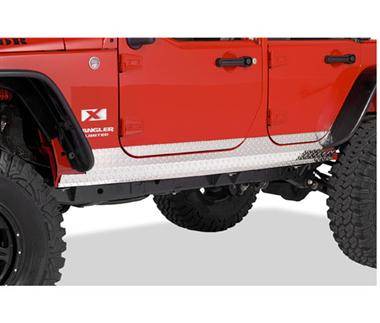 Warrior 2007-2012 Jeep JK Wrangler Rubicon Unlimited 4dr  Rocker Panel Side Plates Diamond Plate Aluminum 922E