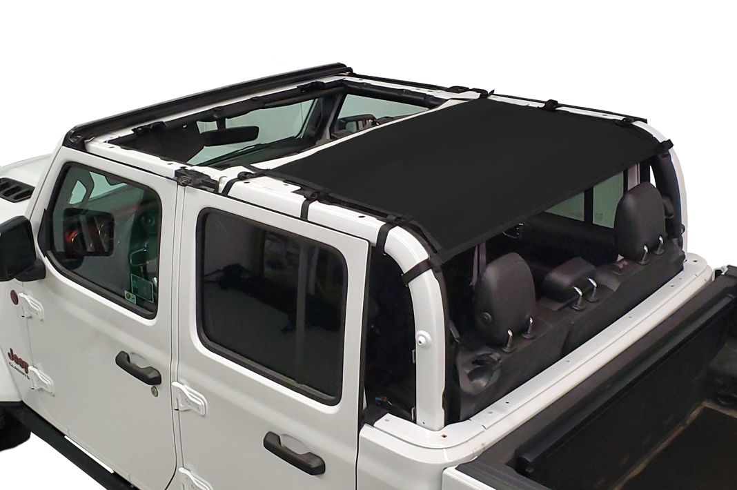 DirtyDog 2019-2020 Jeep Gladiator JT Sun Screen rear only 4 door Black JT4S19R1BK