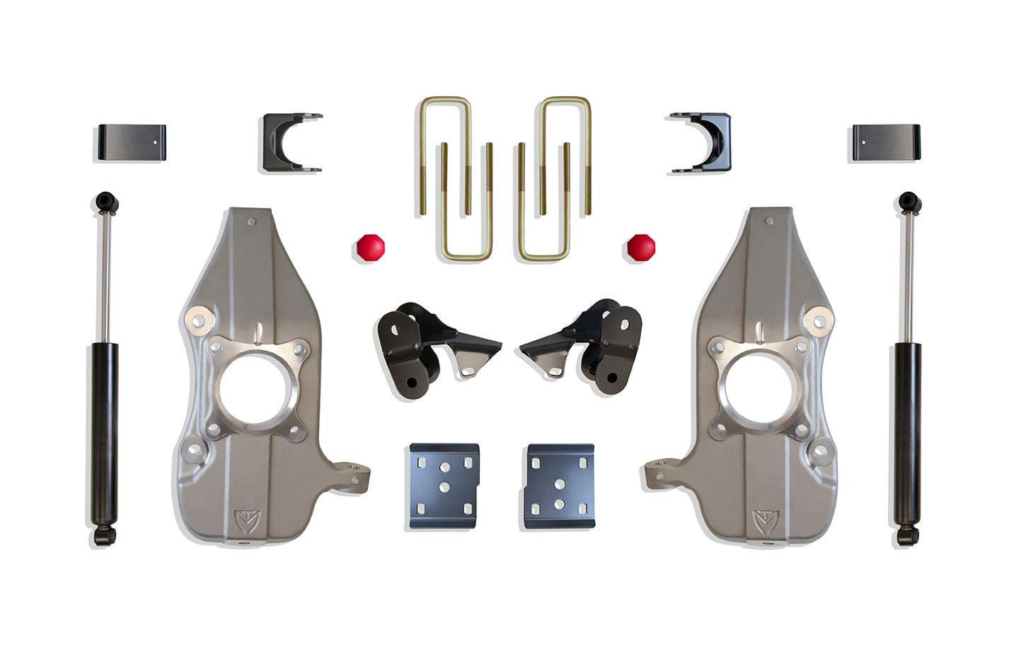 MaxTrac Suspension 2015-2020 Ford F-150 2WD 4WD 2"-4" Lowering Kit Including Spindles Flip Kit Hangers & Rear Shocks K333224