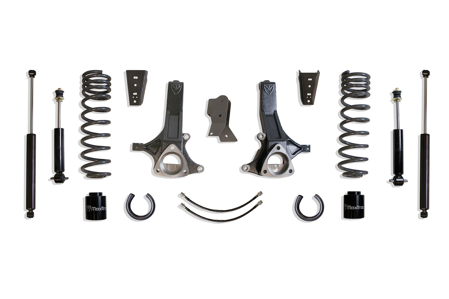 MaxTrac Suspension 6.5" Lift Kit Including Front Spacers Spindles Extended Brake Lines Rear Spacers Trac Bar Bracket & Front Rear Max Trac Shocks K882464S