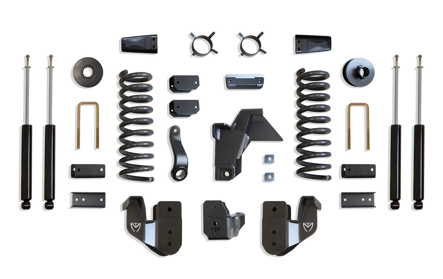 MaxTrac Suspension 4" Lift Kit Including Diesel Coils Radius Arm Brackets Rear Coil Spacers Bump Stop Extensions & Front Rear Max Trac Shocks K947441