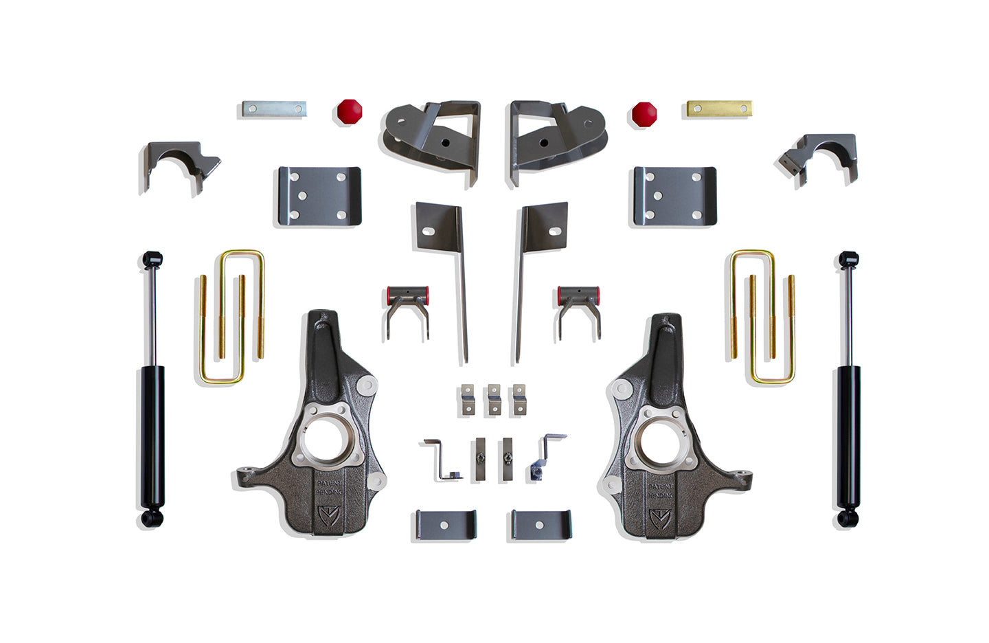 MaxTrac Suspension 2019-2022 Chevrolet Silverado 1500 2019-2022 GMC Sierra 1500 2WD 4WD 2"/4" Drop Height Lowering Kit With Spindles KS331924