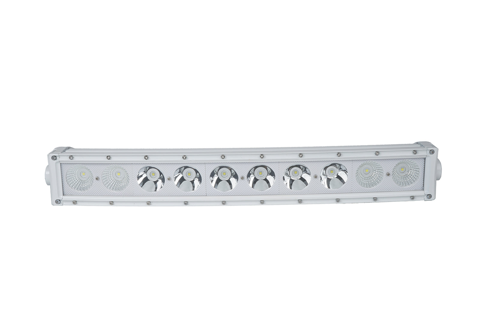 Race Sport Single Row Marine Grade Wrap Around White Shell Light Bar with 100 Watt 22.5inch High Intensity OSRAM LEDs MS100WCWA