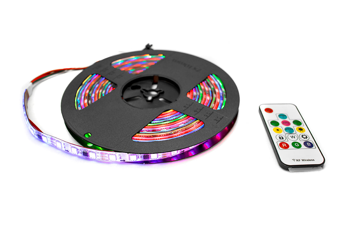 Race Sport IP67 Rated 16.4 Foot 5 Meter 5050 RGB Chasing Function LED Strip Lighting and Controller with Epoxy protection RS5M5050IP67-C