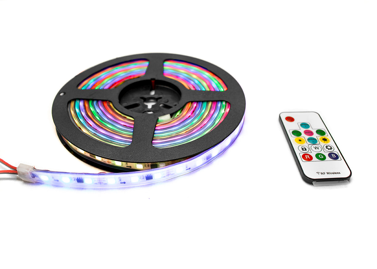 Race Sport IP68 Rated 16.4 Foot 5 Meter 5050 RGB Chasing Function LED Strip Lighting and Controller with Weatherproof Sleeve RS5M5050IP68-C