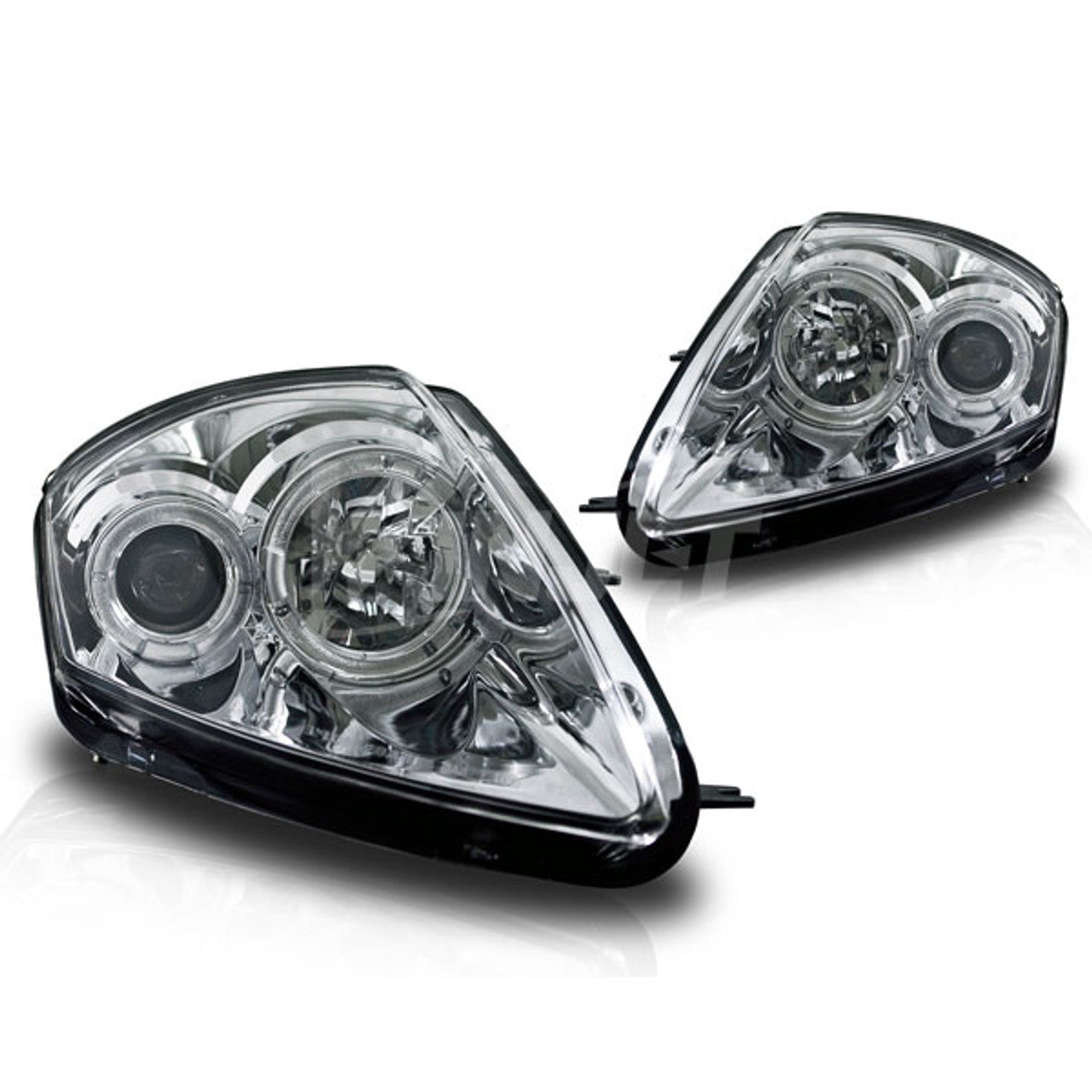 Winjet 2000-2005 Mitsubishi Eclipse Halo Projector Head Light Chrome Clear CHWJ-0215-C