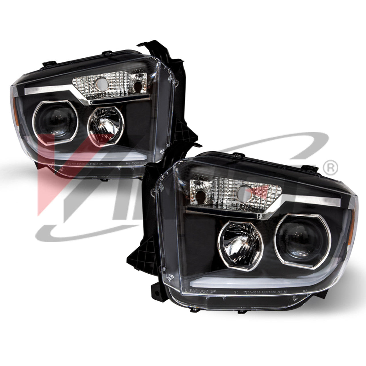 Renegade 2014 -2018 Toyota Tundra Projector DTR Sequential Head Light Chrome Clear  base model CHRNG0376-B-SQ