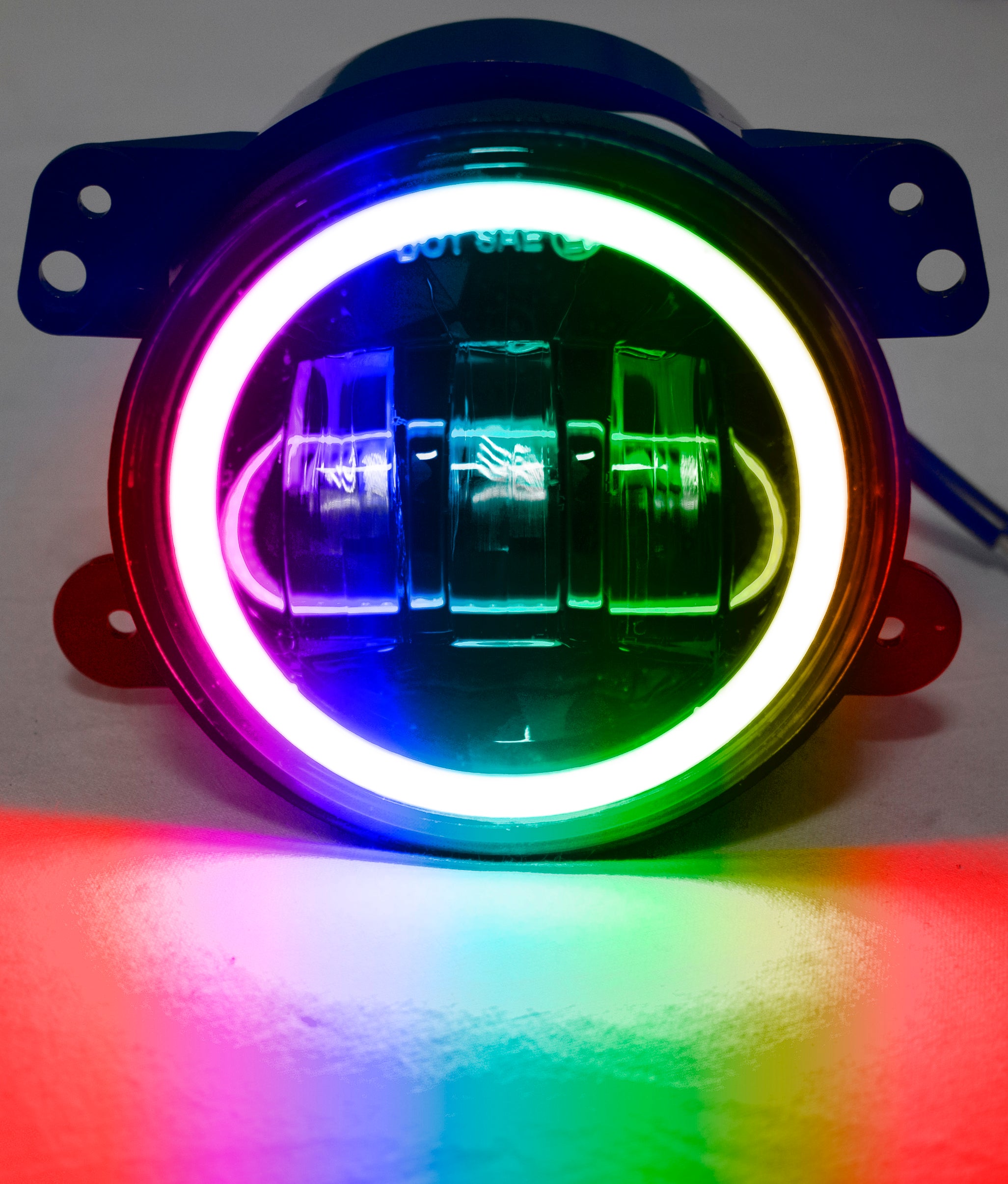 Race Sport Jeep Wrangler JK CJ TJ 4in LED Fog Light APP Bluetooth Control RGB Halo Angle Eyes White Fog Lamp RS162RGB